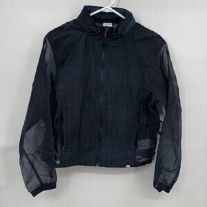 Nike Running Division Jacket Womens Sz Large Navy Blue Grid Packable FV6403 478